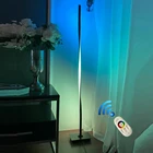 Современный СВЕТОДИОДНЫЙ торшер 48 дюймов RGB угловой торшер черный серебристый стоячий светильник для спальни гостиной нордическое украшение дома