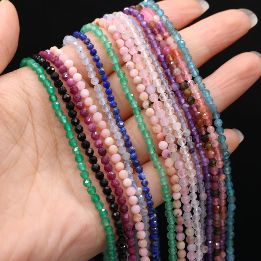 

4mm Small Beads Natural Gem Stone Section Bead Amethysts Lapis Lazuli Quartz Loose Beads DIY Necklace Bracelet Jewelry Making