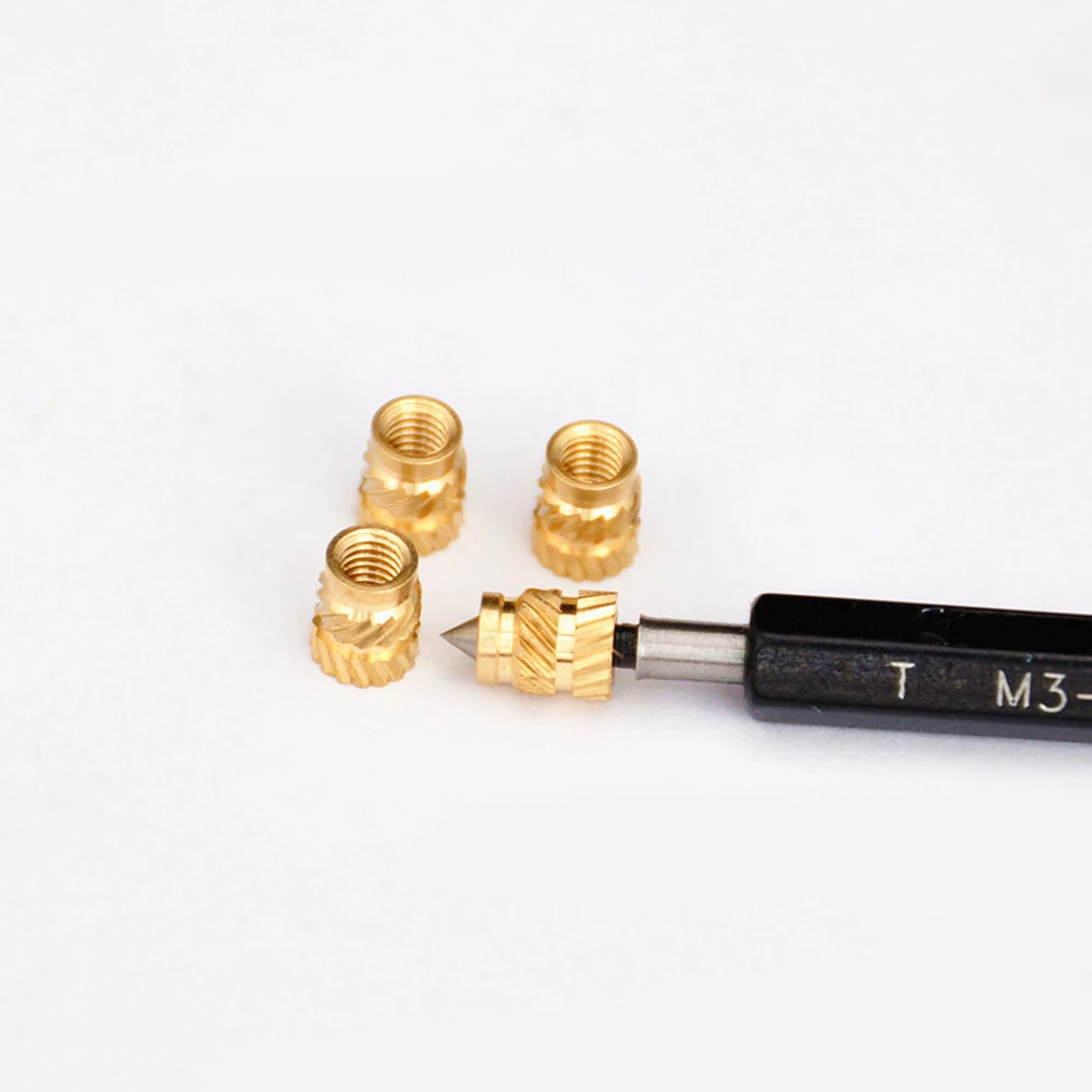 200pcs M3 M3*5.7-OD4.6 Thread Brass Knurled Inserts Nut Heat Embed Parts Female Pressed Fit into Holes for 3D Printing supplies |