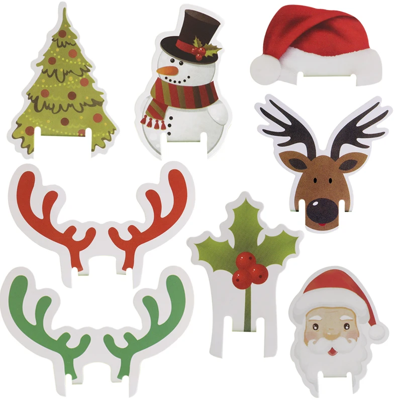 

CKysee Christmas Cup Card Christmas Party Santa Hat Wine Glass Decoration Home Table Decoration Christmas Party Supplies