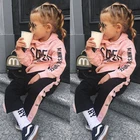 Pudcoco 2 шт. От 6 месяцев до 5 лет для детей; Одежда для девочек; Сезон осень; Теплая верхняя одежда с капюшоном, комплект детской одежды, тренировочный костюм с длинными рукавами Толстовка + пряжка длинные штаны, комплект со штанами, костюм