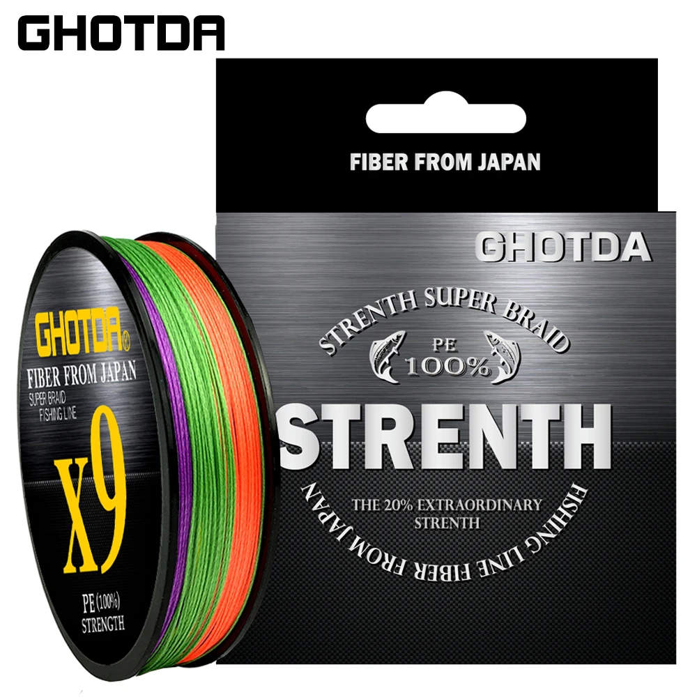 

High Quality 9 Strands 100M Colorful High Performance Diameter 0.14-0.4mm Throws Farther Smooth Fishing Line