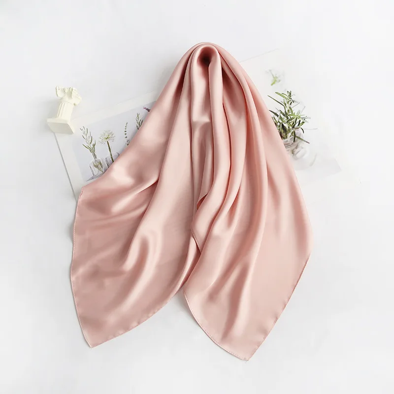 Женский шарф повязка на голову однотонный черный белый зеленый 70 Х70 см| |