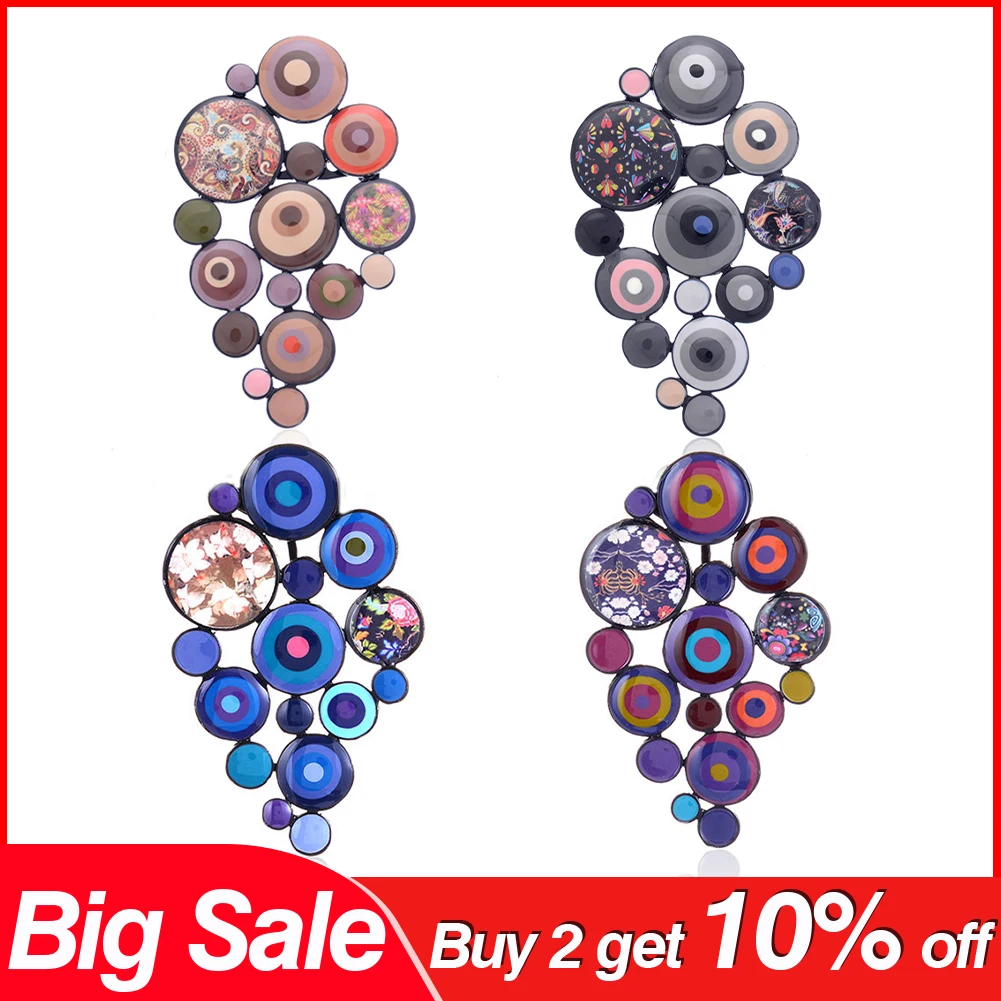 Винтажные популярные круглые геометрические броши высококачественные