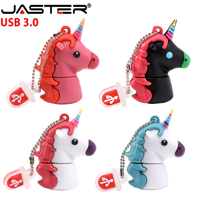 

JASTER 3.0 Cartoon white Unicorn minion usb flash drive real capacity cute horse pen drive 4G 8G 16G 32G flash memory U dis