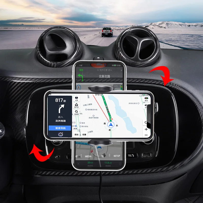 for smart fortwo forfour 453 451 450 supports navigation charging accessories interior car wireless charging mobile phone holder free global shipping