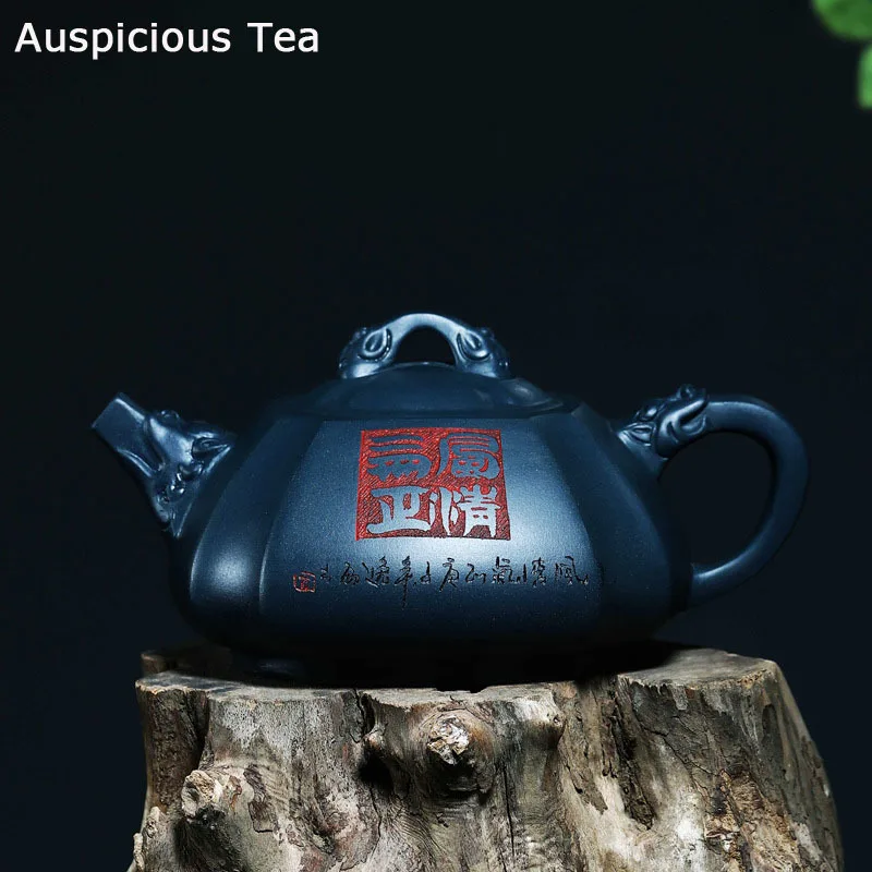 

300ml Yixing Raw Ore Sky Green Mud High Capacity Purple Clay Teapot Handmade Household Kungfu Teaset Tea Ceremony Drinkware Gift