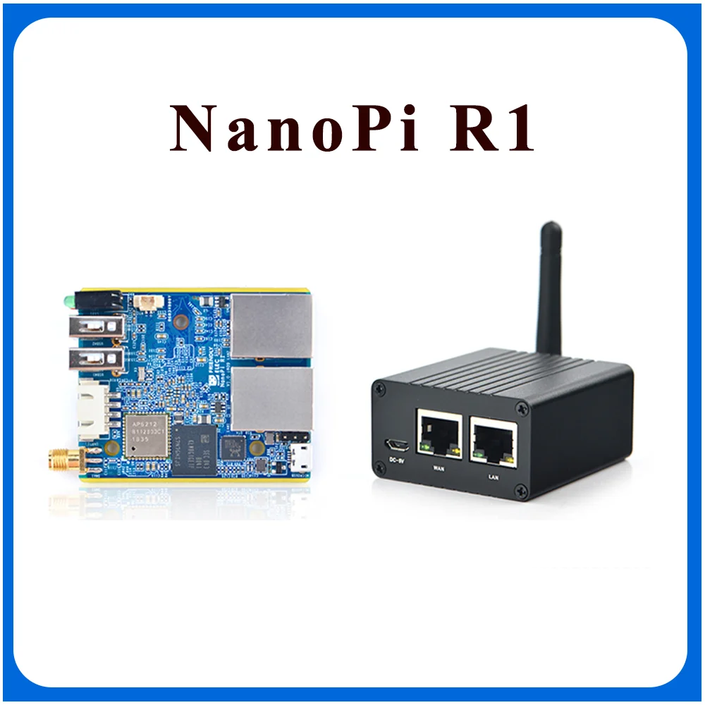 NanoPi R1 Allwinner H3 1 Гб двойной порт Ethernet Wifi и BT встроенный eMMC с USB последовательным
