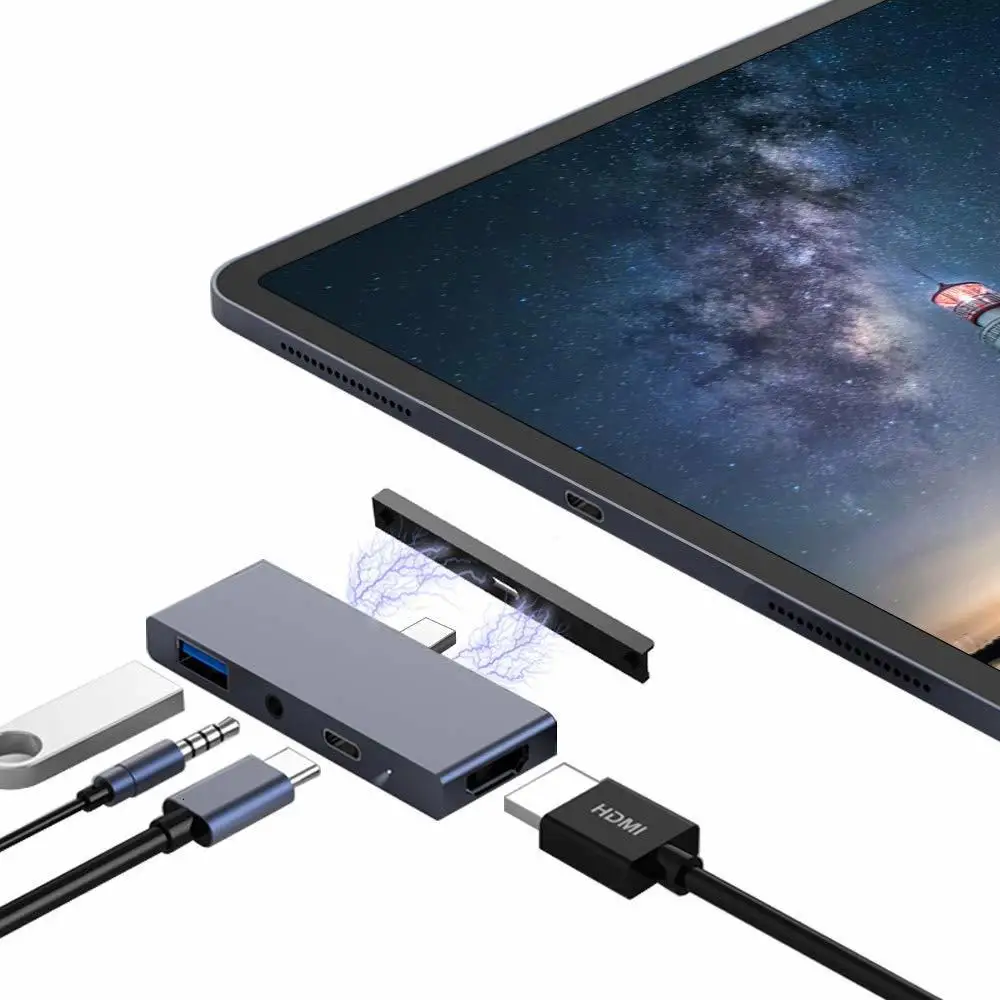 USB C-концентратор для Ipad Pro адаптер-ключ с 4k HDMI зарядки 60 Вт 3 0 5 мм док-станция