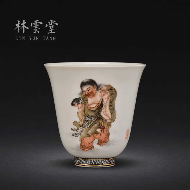 

Yuntang ручной росписью взрыва spittor цветные чернила играть квасцы красная краска мастер чашка с чашкой керамика цзиндэчжэня, образец чашки чая