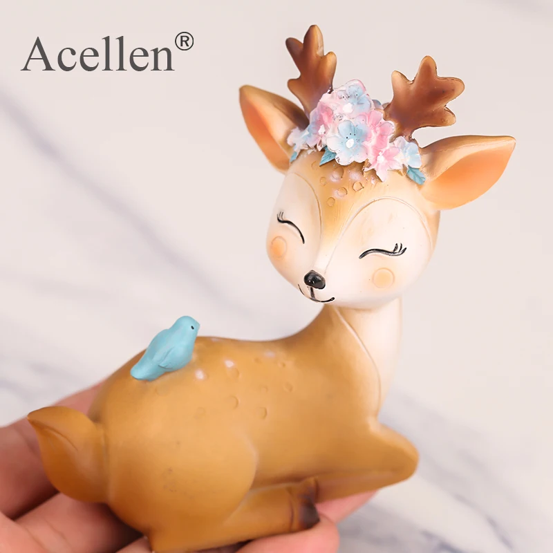 Милые миниатюрные садовые статуэтки Sika в виде оленя поделки из смолы фигурки