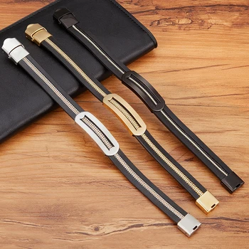 Leather Chain Combination - Splicing Men's Leather Bracelet 6