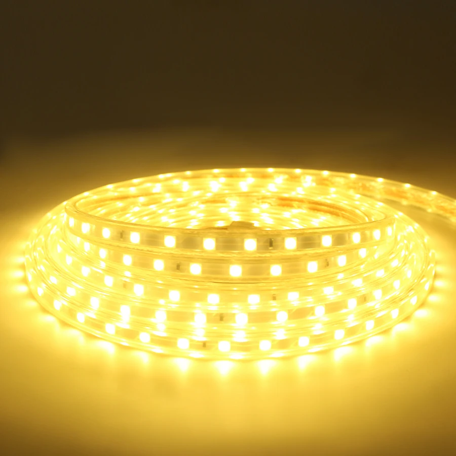 Светодиодные ленты 220 V светильник Водонепроницаемый IP67 SMD 5050 60 светодиодов/m LED