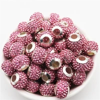 20pcs large hole crystal european murano spacer beads fit pandora charm bracelet for diy jewelry making women hair accessories