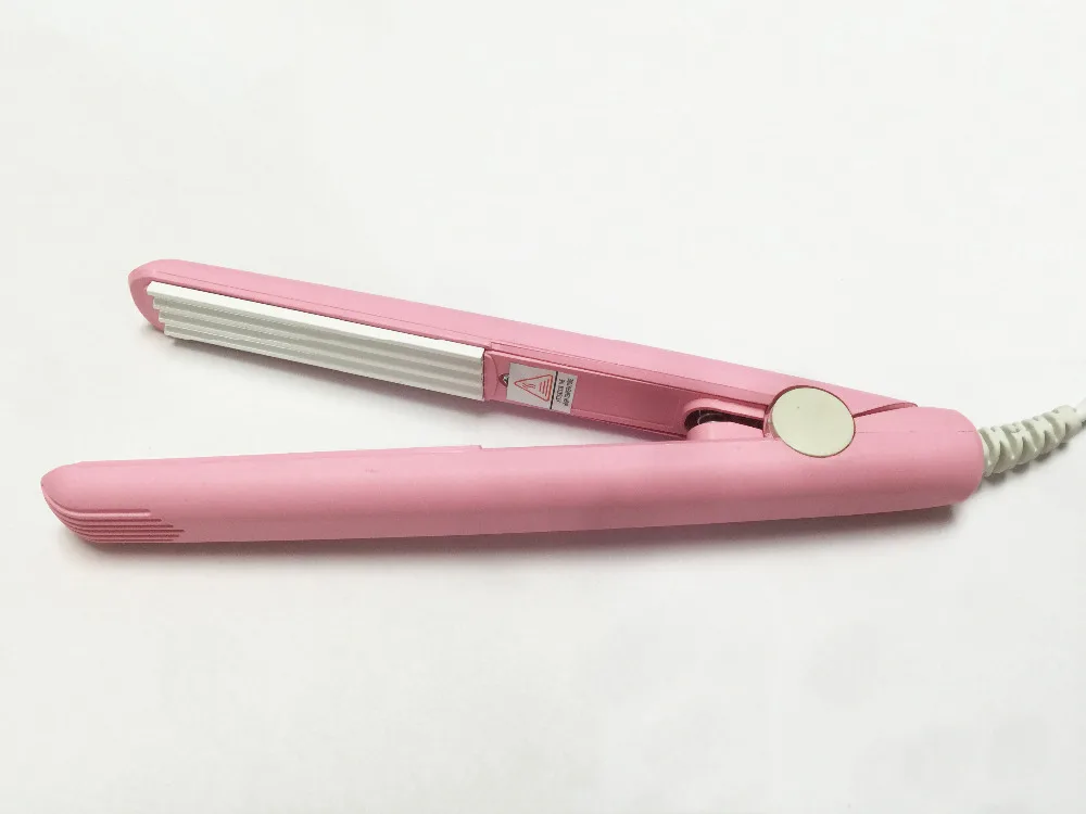 Мини утюжок для выпрямления волос керамическая гофрированная плойка розового