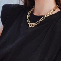 2020 new trends statement letter thick chain necklace for women personality jewelry heavy metal choker collares hip hop design