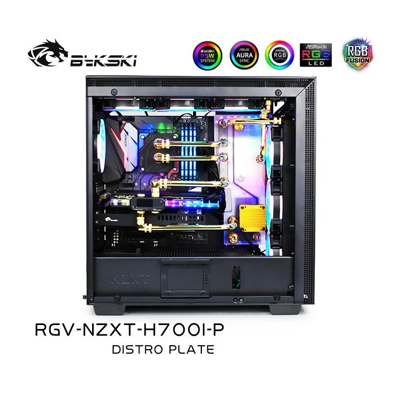 Bykski RGV NZXT H700I P доски для водных путей чехол RBW 5V освещение Intel CPU Water Block & Single GPU