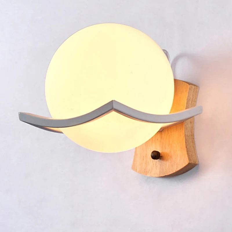 Скандинавский простой круглый стеклянный шар светодиодный настенный светильник