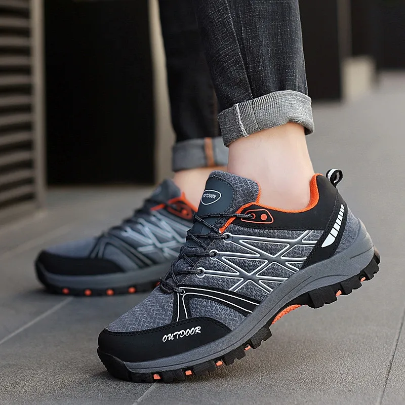 Green Non Slip Men Trekking Shoes Breathable Comfort Hiking Mountain Sneakers For Men Outdoor Sports Shoes Men zapatos hombre