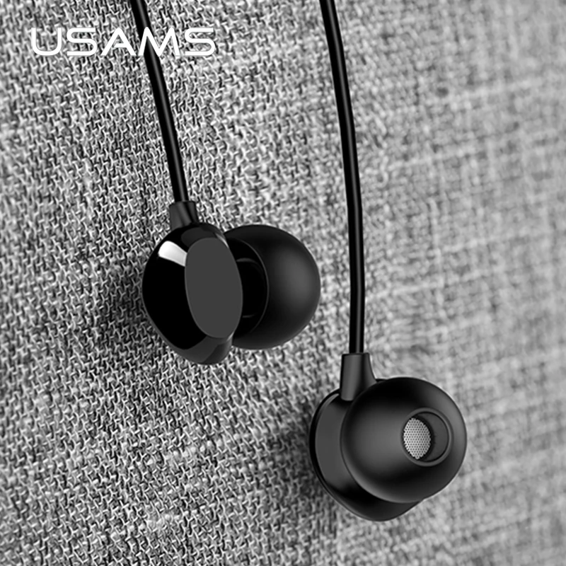 USAMS 3,5 мм аудио наушники Металл Hifi стерео гарнитура проводные наушники для iphone 6 6s 5 samsung huawei LG