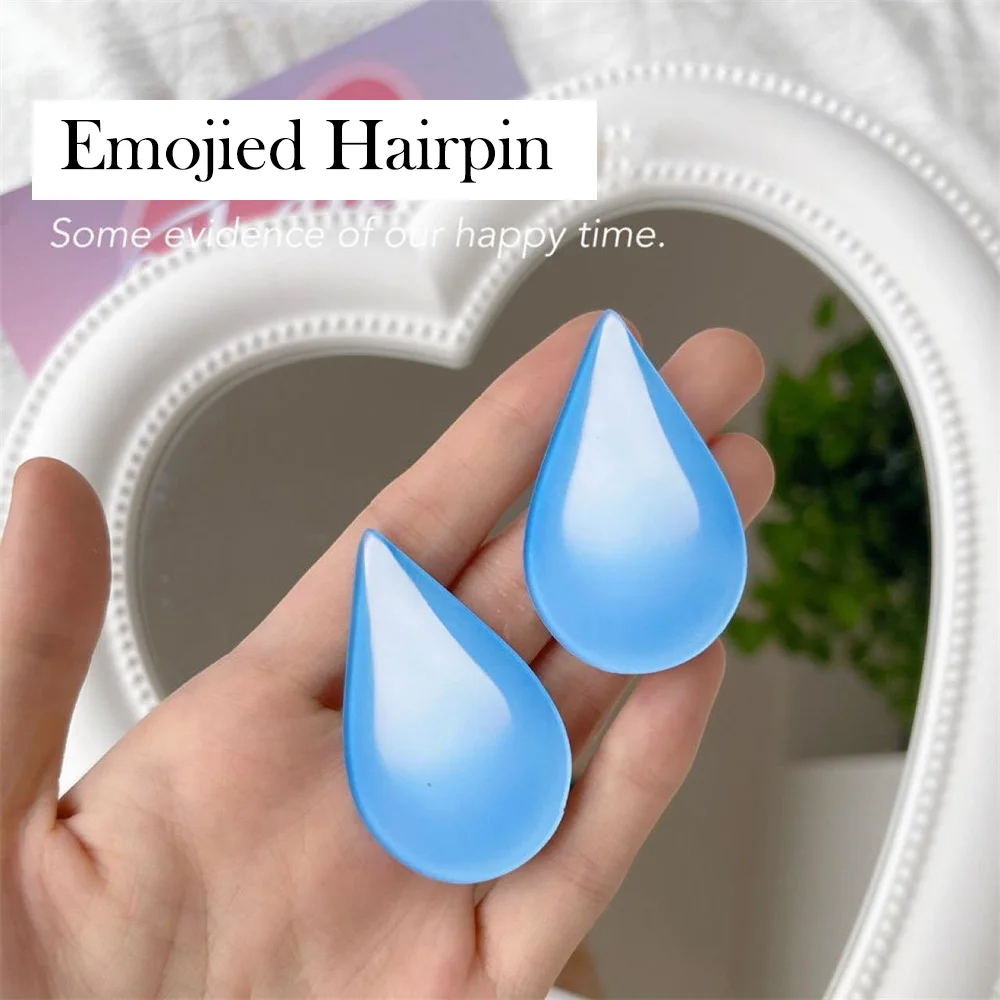 

1Pcs Fashion Emojied Hairpin Speechless Sweat Angry Water Drop Hair Clip For Cool Girls Funny Emoticons Hairpin Hair Accessories