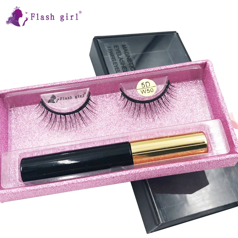 

Flash Girl 5D-W series W 50 красивые и мягкие норковые магнитные ресницы и подводка для глаз