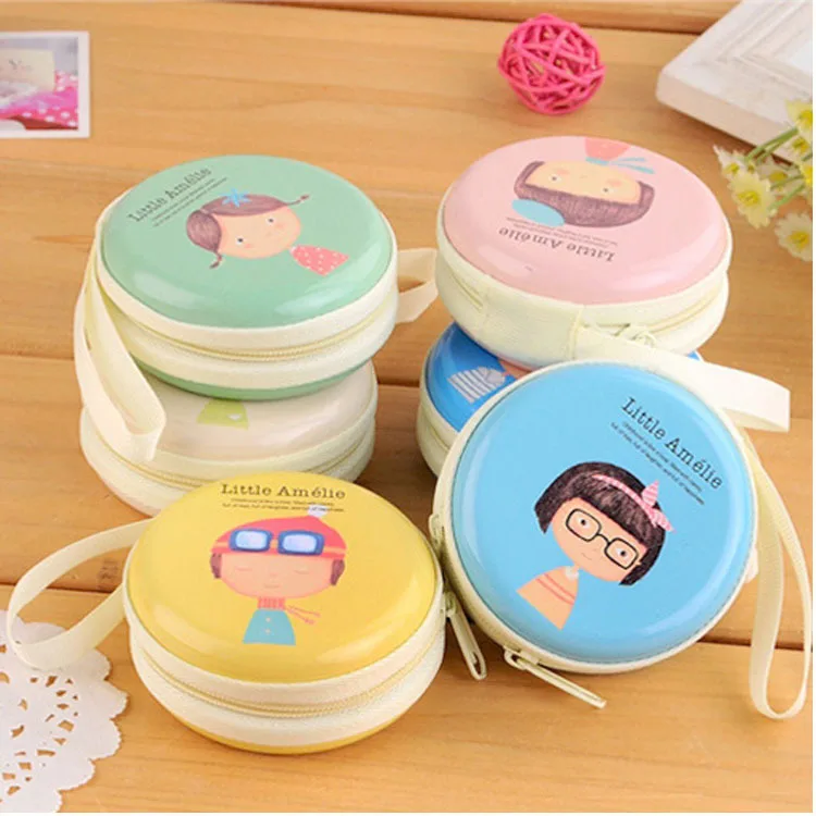 

Tinplate wallet mini zipper headphone storage case exquisite coin key case storage case 490730