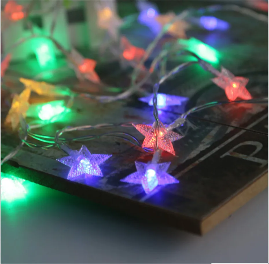 RGB Светодиодный светильник-гирлянда s, украшение на рождественскую елку, Мерцающая звезда, сказочный светильник, декоративный светильник для комнаты, свадьбы, праздника, гирлянда на батарейках - Испускаемый цвет: RGB