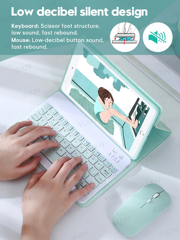 

For iPad Keyboard Mouse For iPad Air 3 4 7th 8th Generation Pro 11 12.9 Bluetooth-compatible Keyboard For Android Windows Tablet
