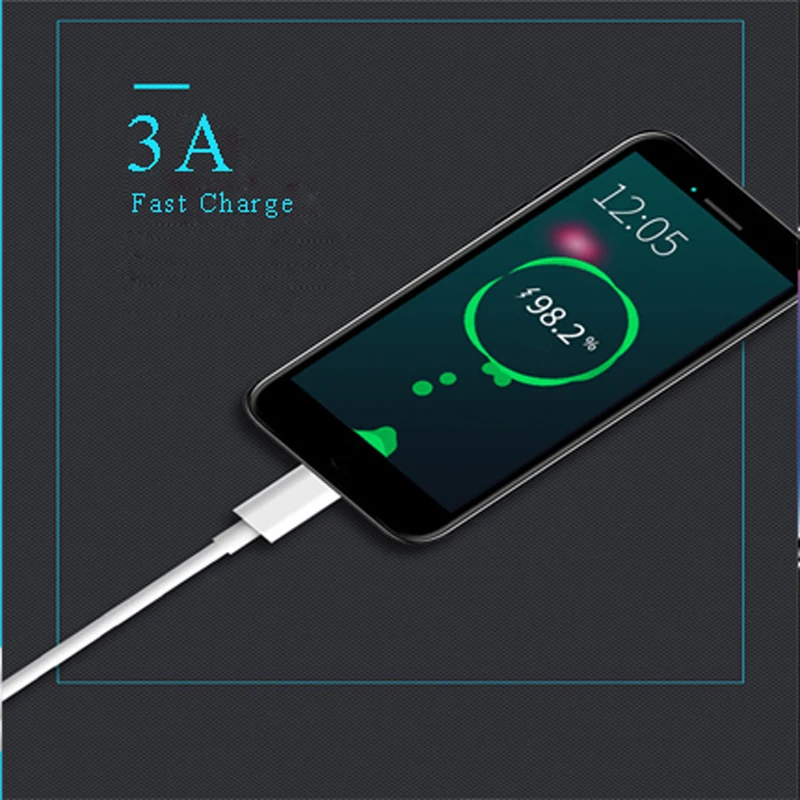 

New 1m USB Data Cable USB C line for iPhone X Fast Charging cable 1M/3.3FT 18W 3A Quick Charger Cables for Xiaomi Samsung Huawei