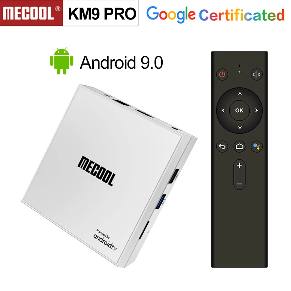 ТВ приставка Android 9 0 Google Certified KM9 PRO 4 ГБ 32 Amlogic S905X2 управление голосовым входом Youtube 4K