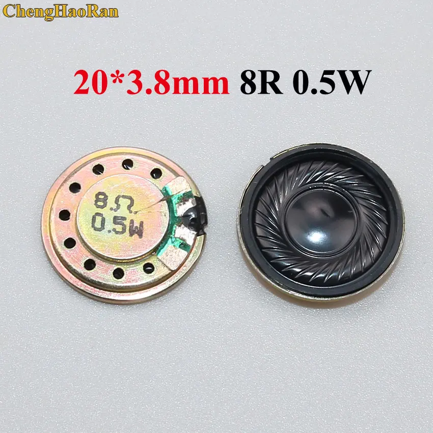 

ChengHaoRan 20 шт 0,5 Вт громкий динамик 8R 20 мм маленькая круглая Колонка Диаметр Толщина 3,8 мм маленький звонок рожок динамик громкий динамик