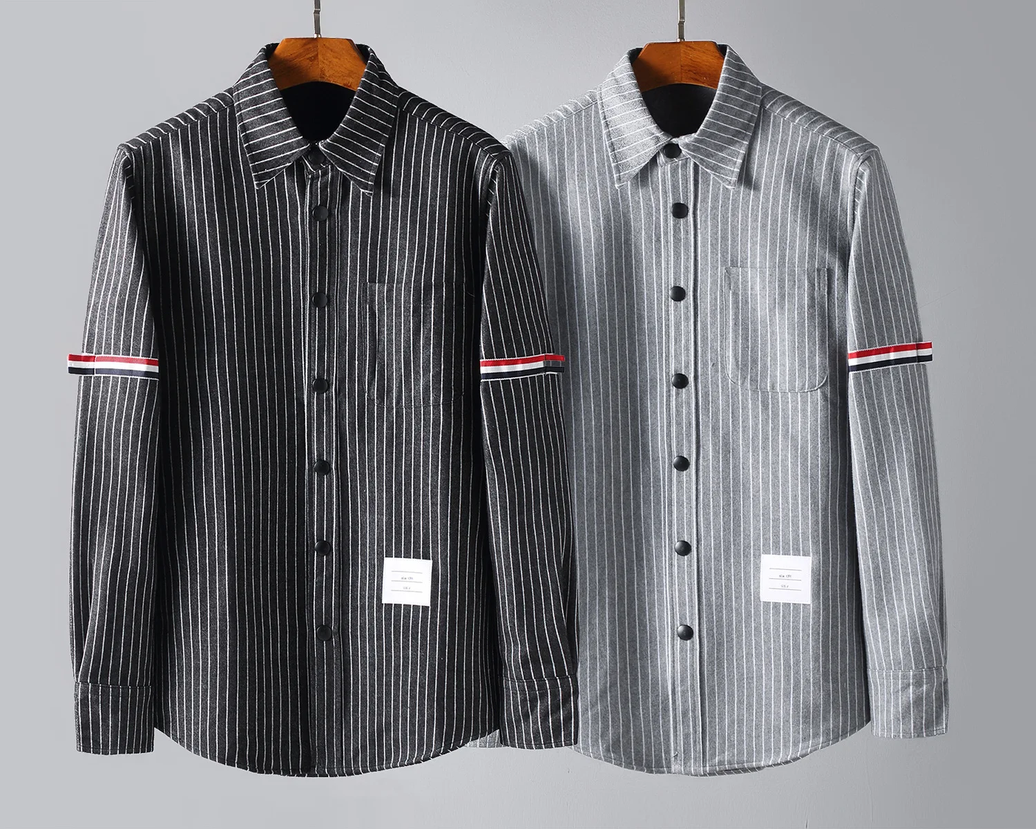 

Женская теплая рубашка в полоску, с отложным воротником