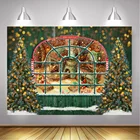 Bokeh зеленая Рождественская елка фотография искусственные рождественские подарки конфеты мечтательный рай фото фон фотосессия