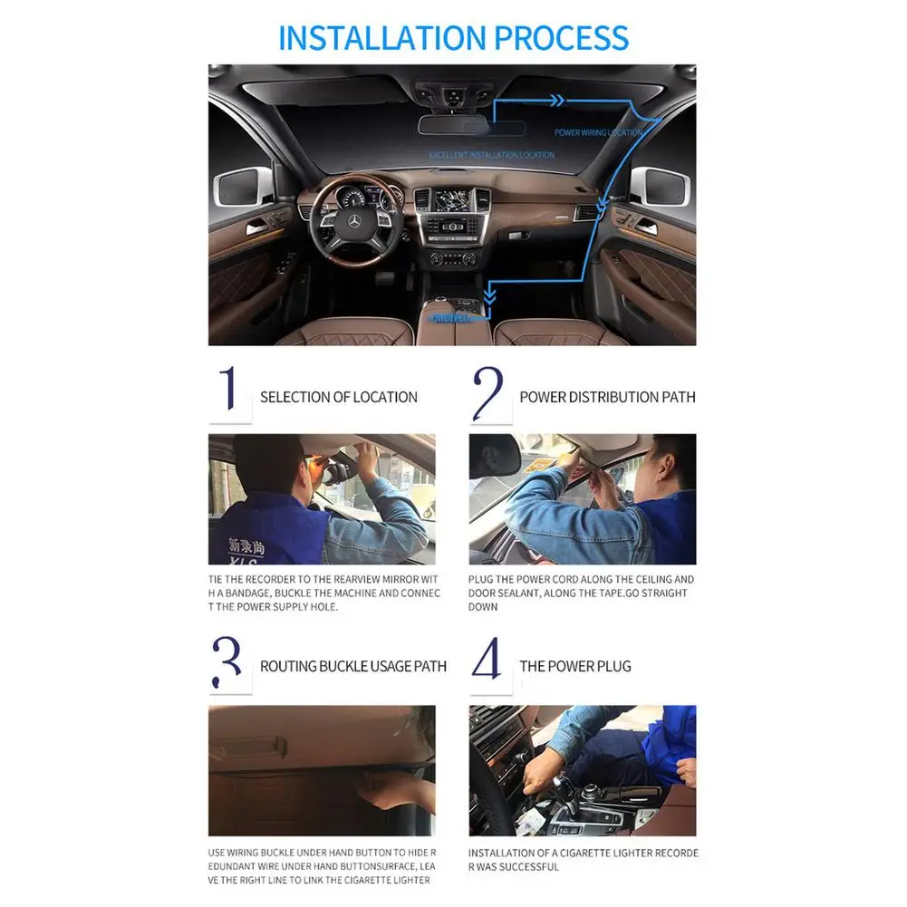 

HD 1080P Dash Cam Video Recorder Driving For Car DVR Camera 170 Wide Angle Cycle Recording Night Wide Angle Dashcam Video