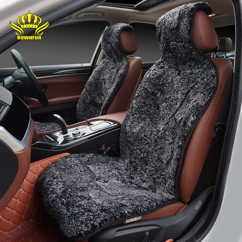 

ROWNFUR Car Seat Covers Universal Cars Covers Curly Sheepskin Seat Cover Fur Auto Seat Cushion Automobiles Interior Accessories