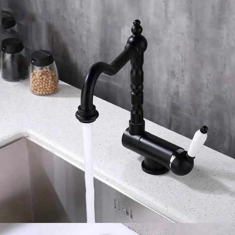 Вращающийся на 360 градусов кухонный кран смеситель для горячей и холодной воды