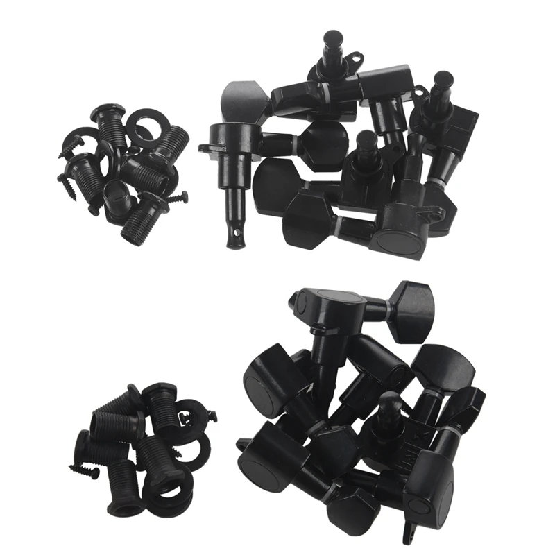 

Dropship-2set Guitar Sealed Small Peg Tuning Pegs Tuners Machine Heads for Acoustic Electric Guitar Guitar Parts( Black 3R3L/6R)