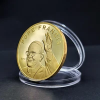 the 266th pope of the catholic church pope francis souvenir coin collectible gold plated commemorative coin