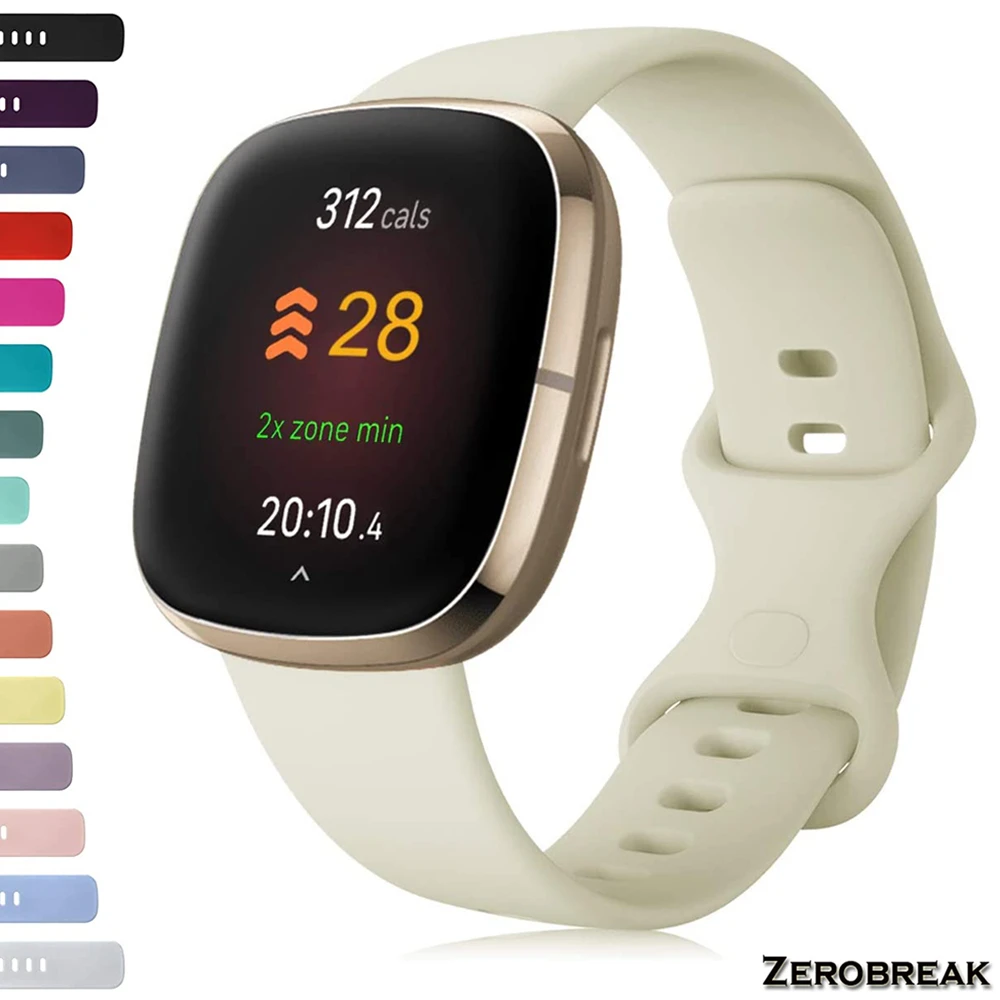 Силиконовый ремешок для Fitbit Versa 3 Смарт часы Sense Band мягкий силиконовый сменный