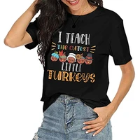 women teacher thanksgiving tee shirts cute turkey graphic t shirt funny saying short sleeve top clothing