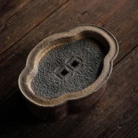stoneware pot bearing ceramic tea tray water storage dry bubble tray tea table tea tray handmade retro copper coin begonia