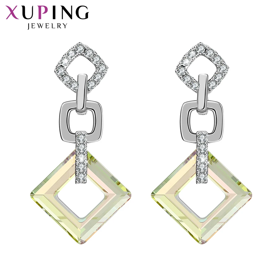 Xuping, изысканные цветные серьги, высокое качество, кристаллы от Swarovski, цветное покрытие, для женщин, подарок на день Святого Валентина, S89-202