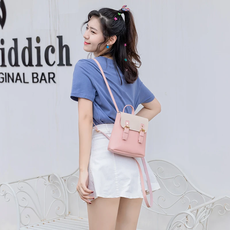 

Women's backpack fresh and sweet ladies backpack cute contrast color small bag children bag