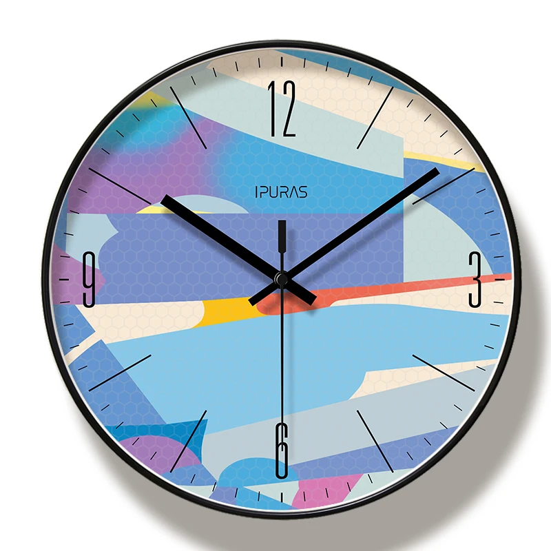 

Round Creative Mute Modern Design Large Wall Clock Clocks for Home Kitchen Living Room Decor Battery Operated Silent