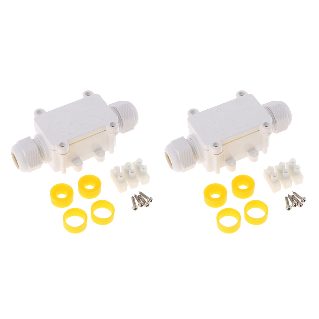 2 комплекта водонепроницаемый распределительный ящик IP68 наружный соединитель