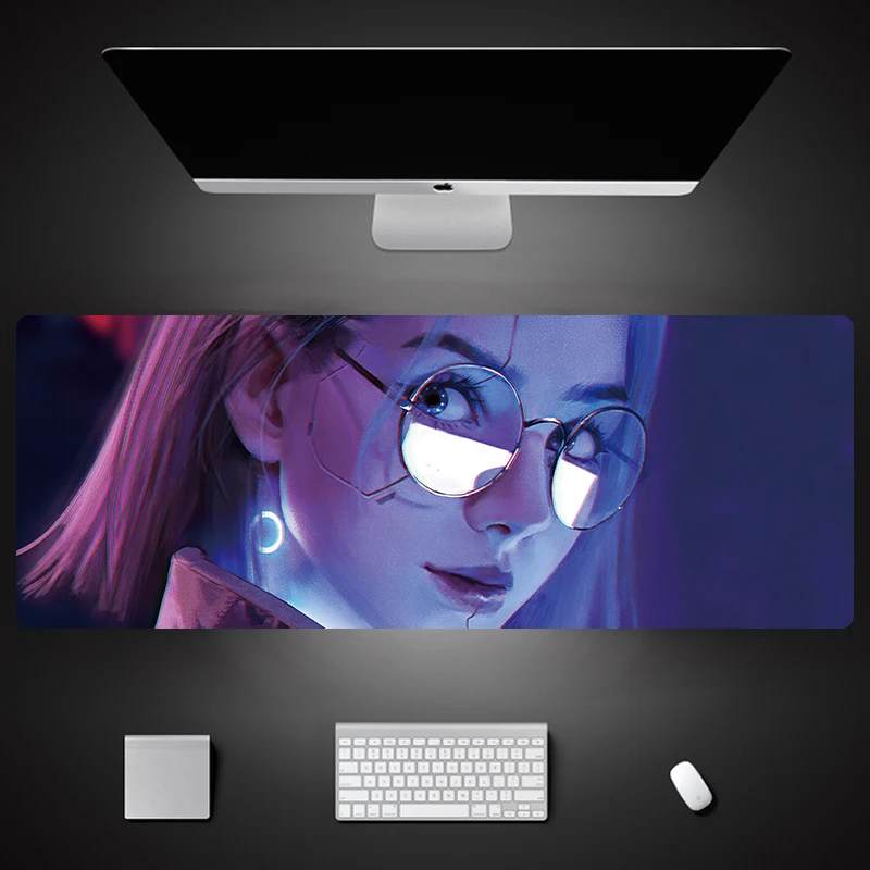 Cyber Girls Series Rubber With Fabric Overlocking Gaming Mouse Pad 2077 Large Gamer Computer Mousepad XXL Mause Mat Desktop