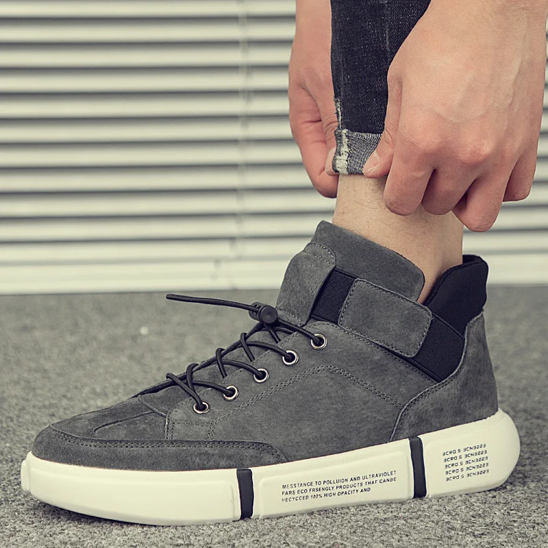 Серые туфли на шнуровке с высоким берцем мужская кожаная обувь мужские лоферы из