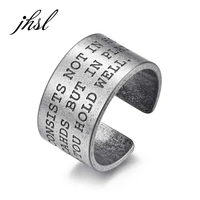 jhsl 12mm big large vintage hiphop statement open end rings men silver color stainless steel fashion jewelry size 7 8 9 10 11 12