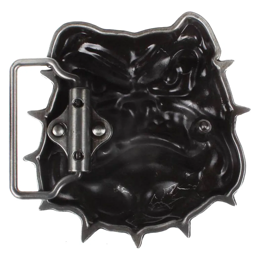 

Vintage 3D Angry Dog Heads Mens Belt Buckle Western Cowboy